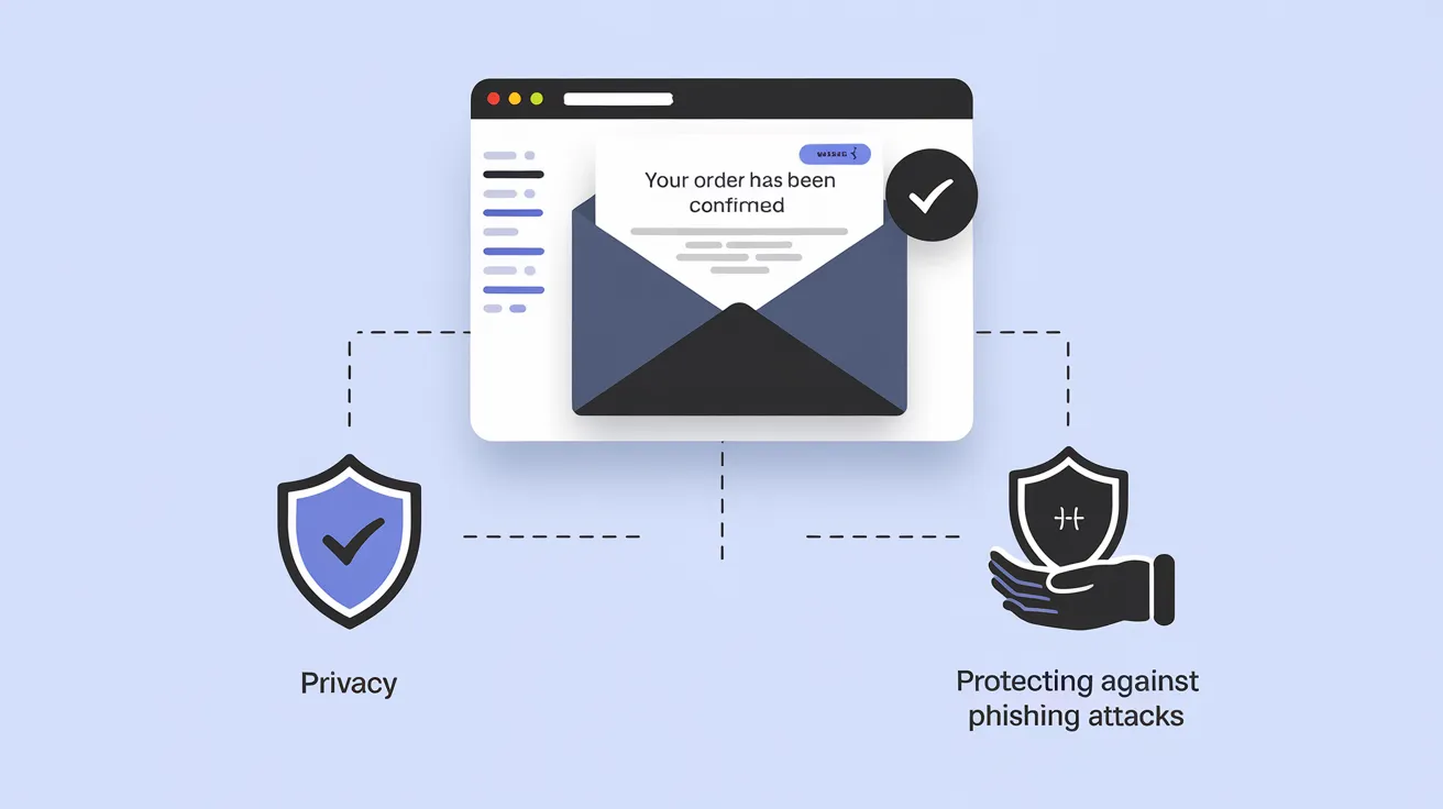 Illustration of a temporary email service interface showcasing disposable email creation for privacy and spam protection.