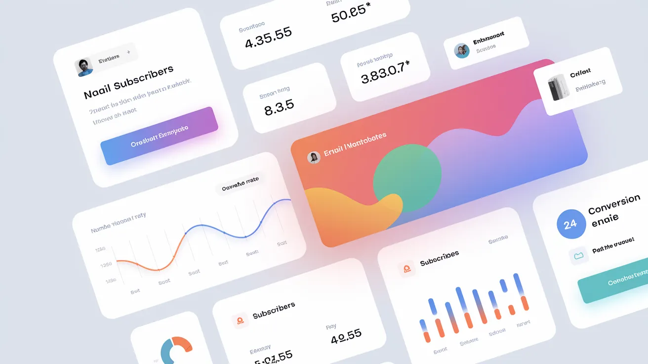  A digital dashboard displaying analytics and templates for an email marketing campaign, illustrating effective communication strategies.