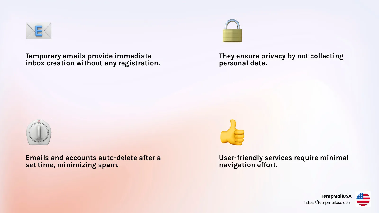 Protect your inbox from spam with a temporary email account - create temporary email account infographic 4_facts_emoji_light-gradient